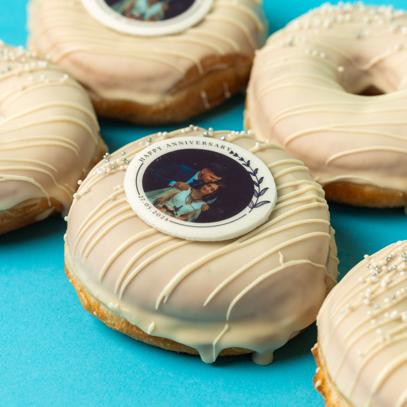 Hochzeit Donut Geschenkbox mit persönlichem Foto