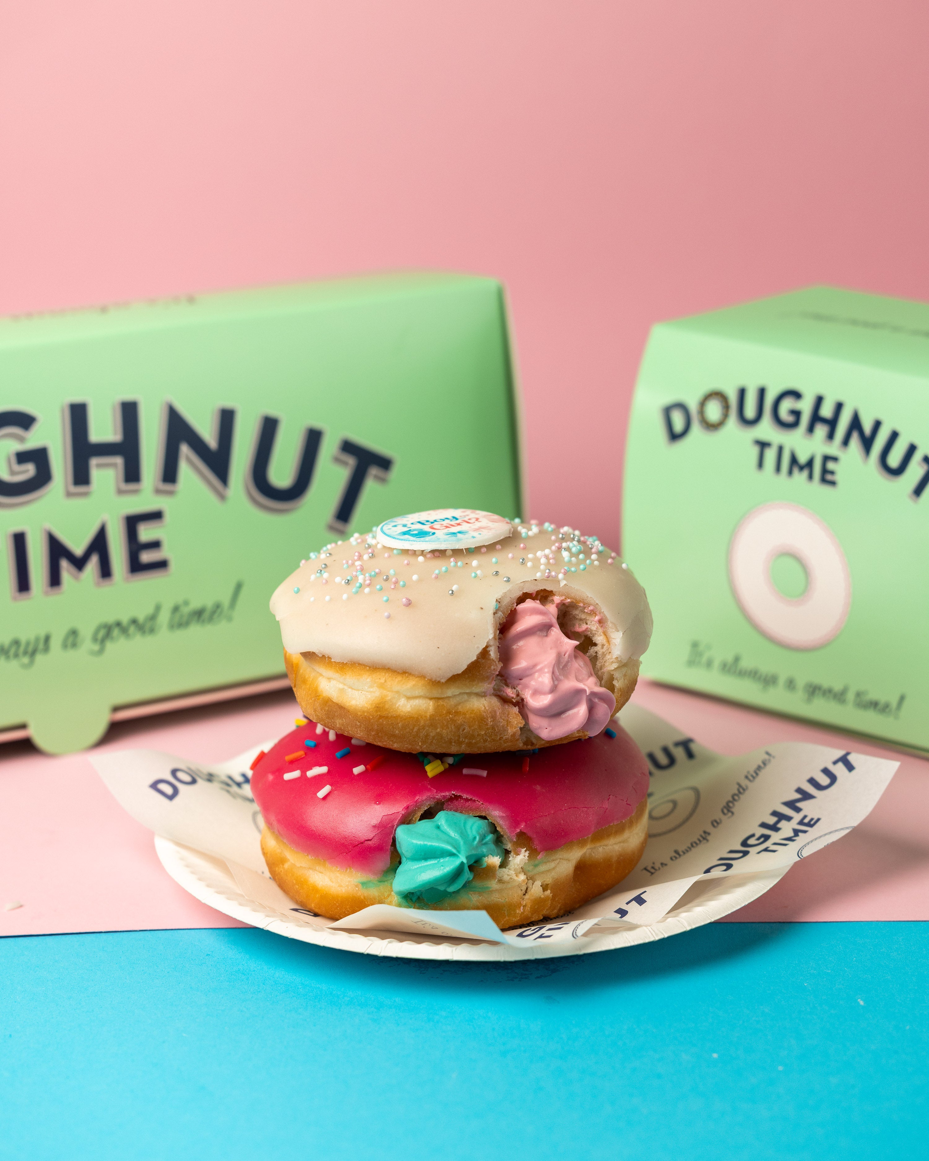 Gender Reveal Donut Geschenkbox (vegan)