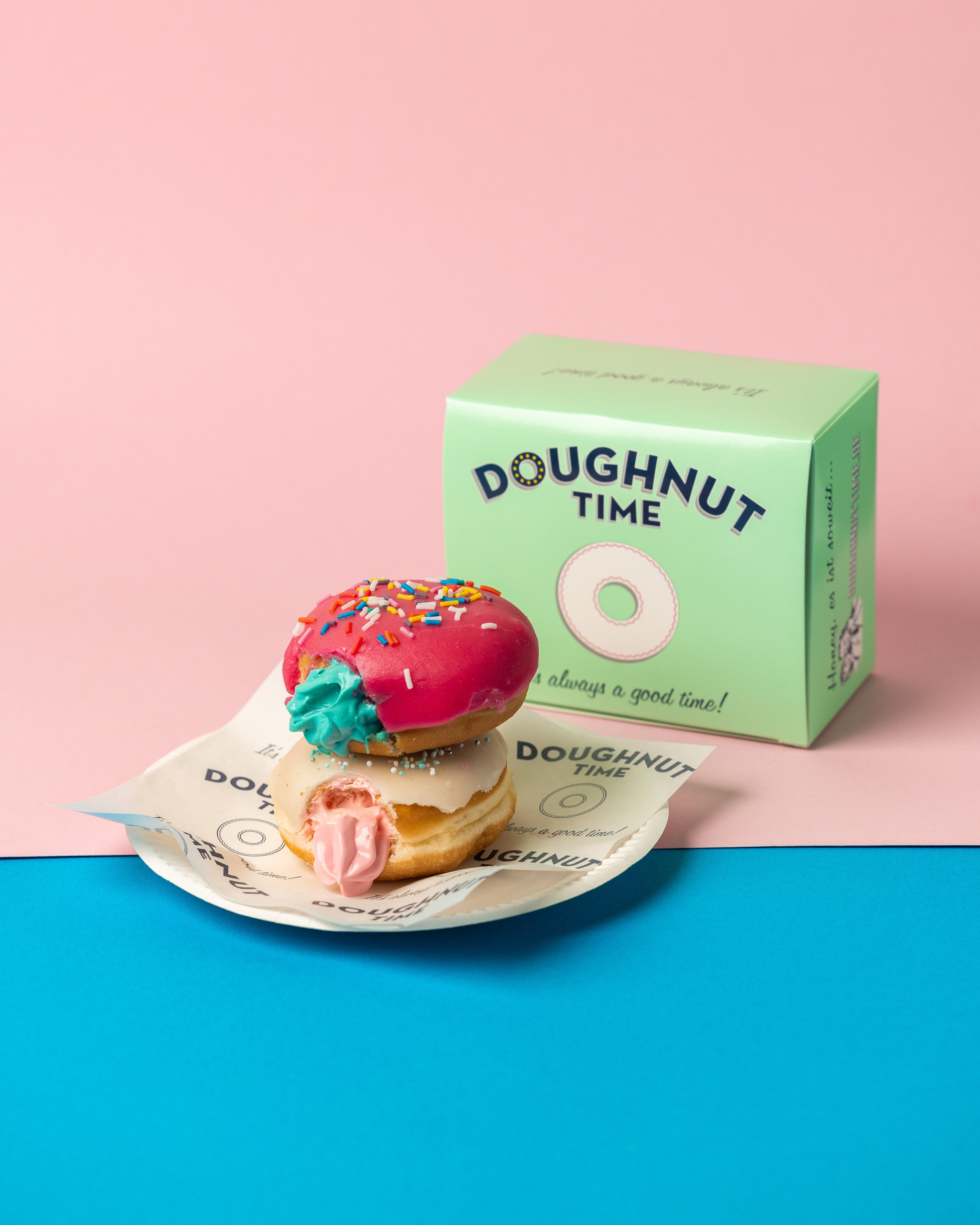 Gender Reveal Mini-Donut Geschenkbox (vegan)